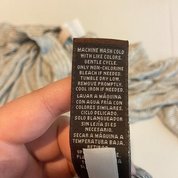 Knox Rose Women XL Striped Peasant Top Blouse Off Shoulder Tie Short Sleeve Boho - Picture 7 of 10